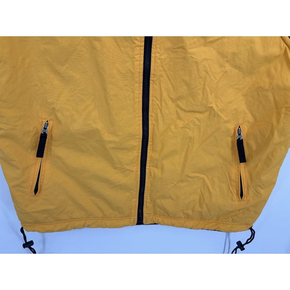 Abercrombie Fitch VTG Vest Men's Large Yellow Black Full Zip Reversible Fleece